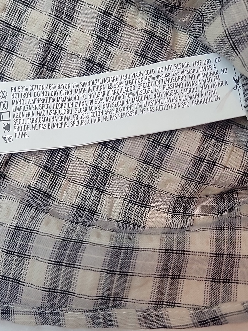 NWT Forever 21 Lightweight Plaid Spaghetti Strap Dress in Cream & Black. Small - Picture 4 of 5